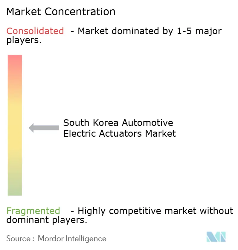 韓国自動車用電動アクチュエーター市場集中度