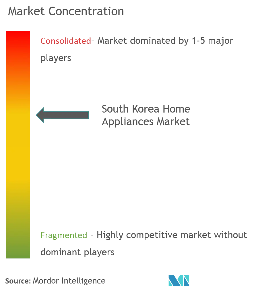 韓国の家電製品市場集中度