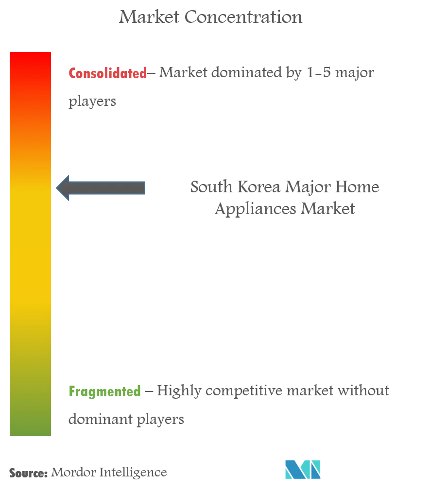 South Korea Major Home Appliances Market Concentration