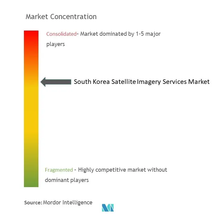 Concentración del mercado de servicios de imágenes satelitales de Corea del Sur
