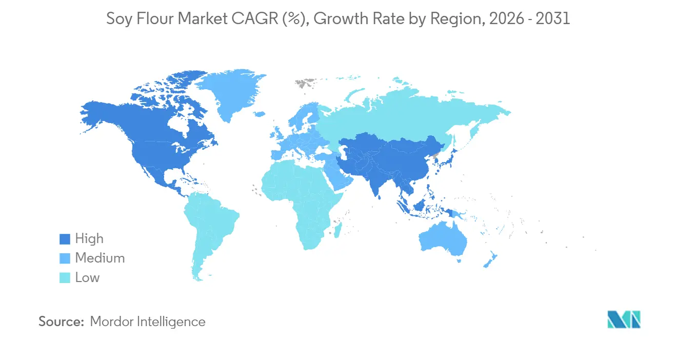 Soy Flour Market CAGR (%), Growth Rate by Region