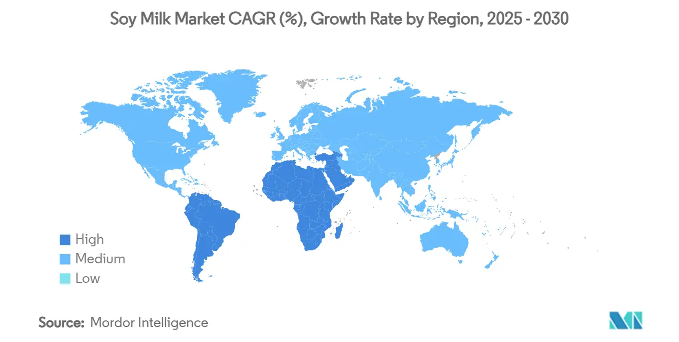 Soy Milk Market CAGR (%), Growth Rate by Region