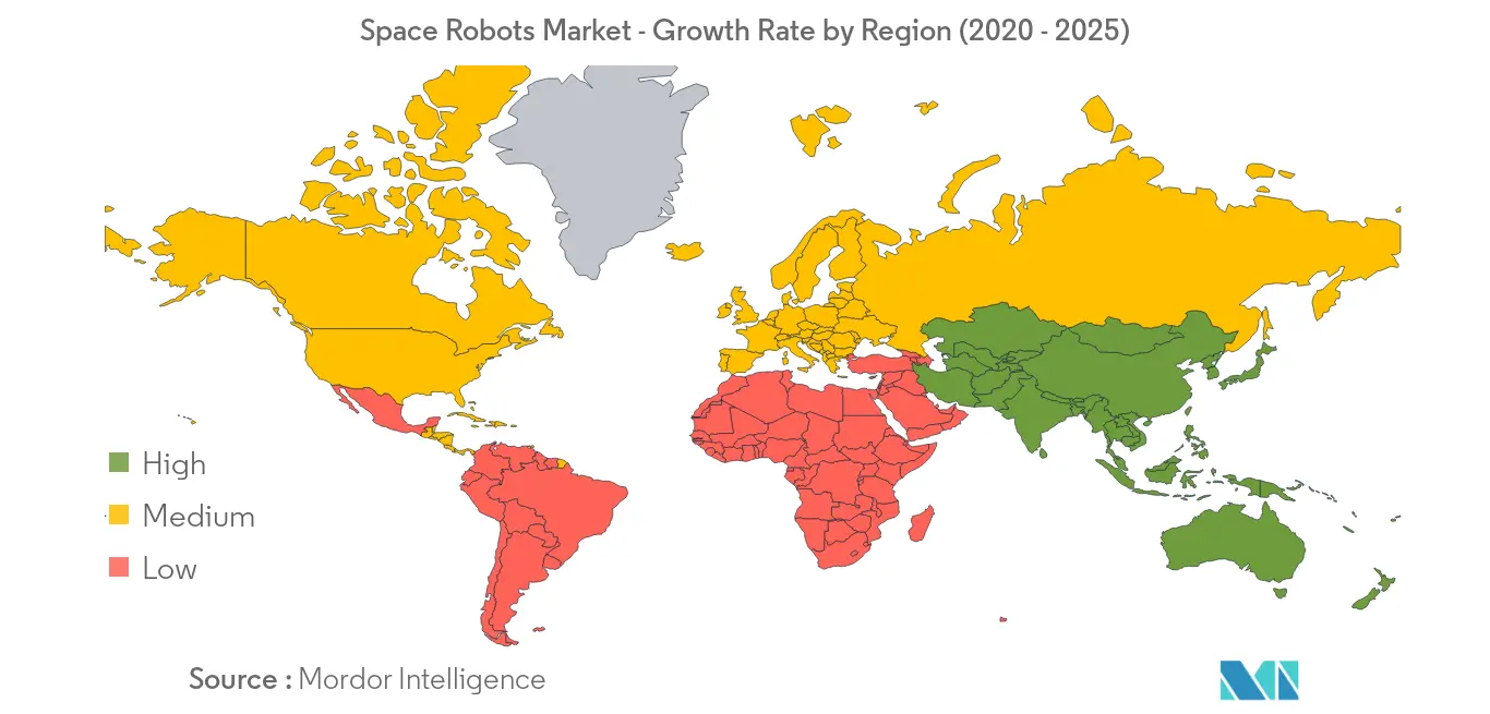 Crescimento do mercado de robôs espaciais