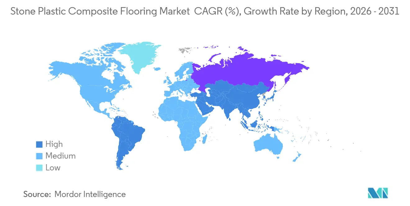 Stone Plastic Composite Flooring Market  CAGR (%), Growth Rate by Region