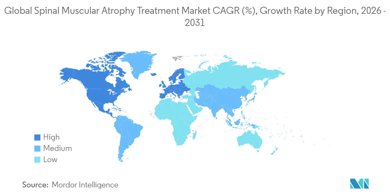 Global Spinal Muscular Atrophy Treatment Market CAGR (%), Growth Rate by Region