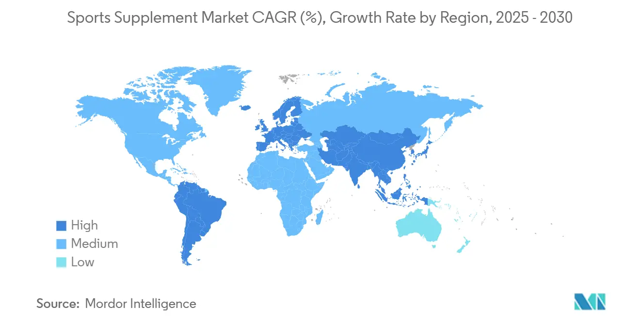 Sports Supplement Market CAGR (%), Growth Rate by Region