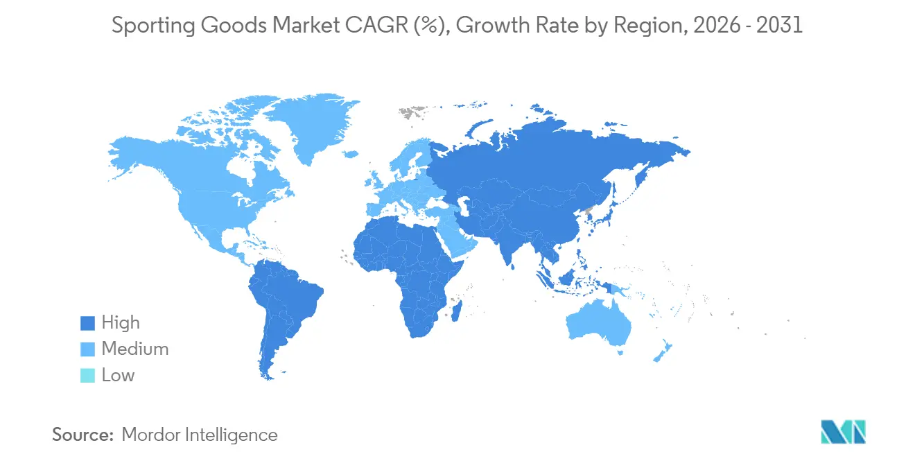 Sporting Goods Market CAGR (%), Growth Rate by Region