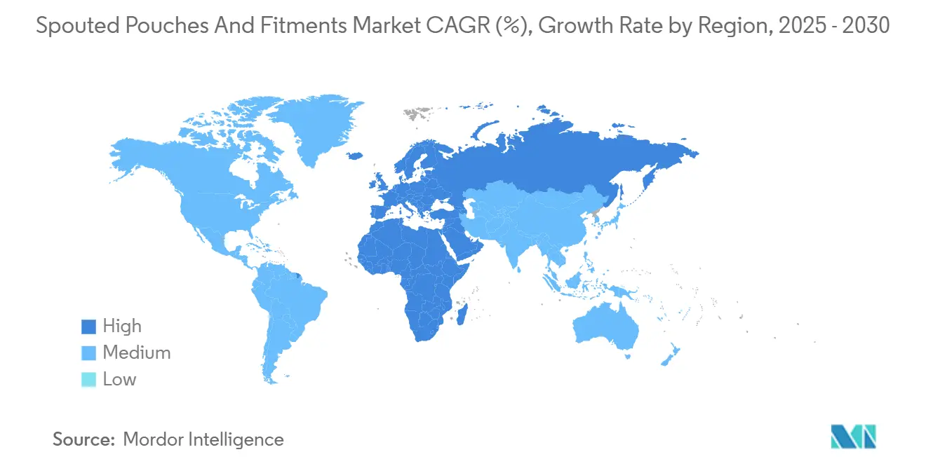 Spouted Pouches And Fitments Market CAGR (%), Growth Rate by Region