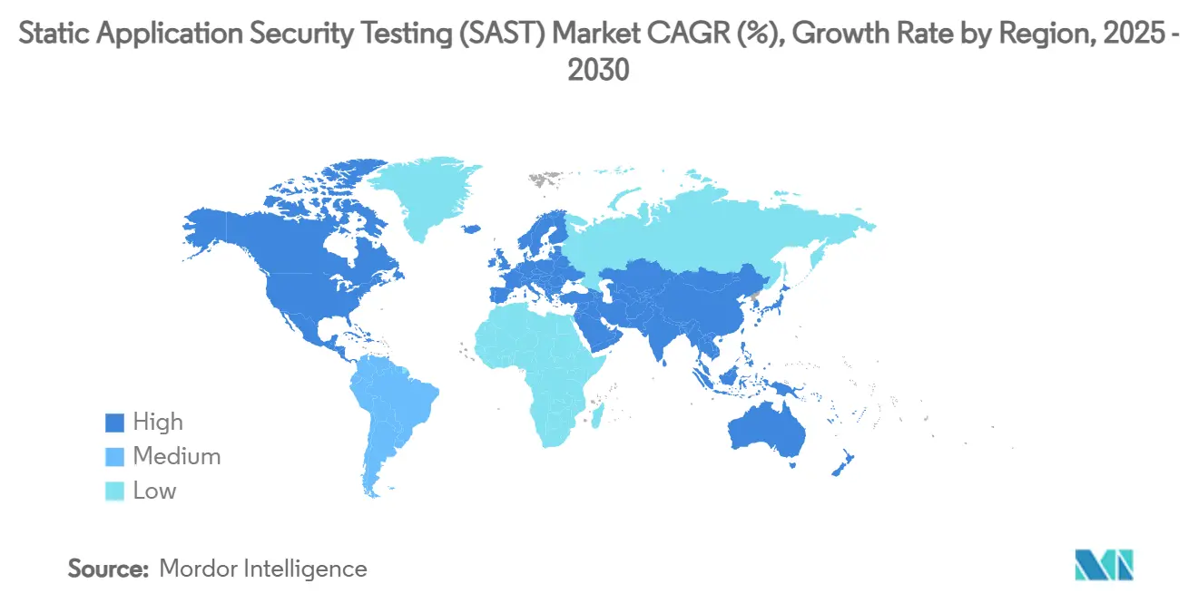 Static Application 먹튀 없는 바카라 사이트 Testing (SAST) Market CAGR (%), Growth Rate by Region