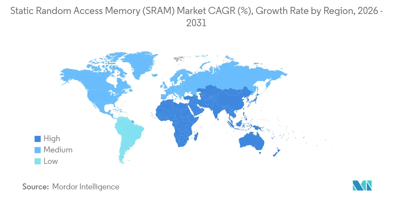 Static Random Access Memory (SRAM) Market CAGR (%), Growth Rate by Region