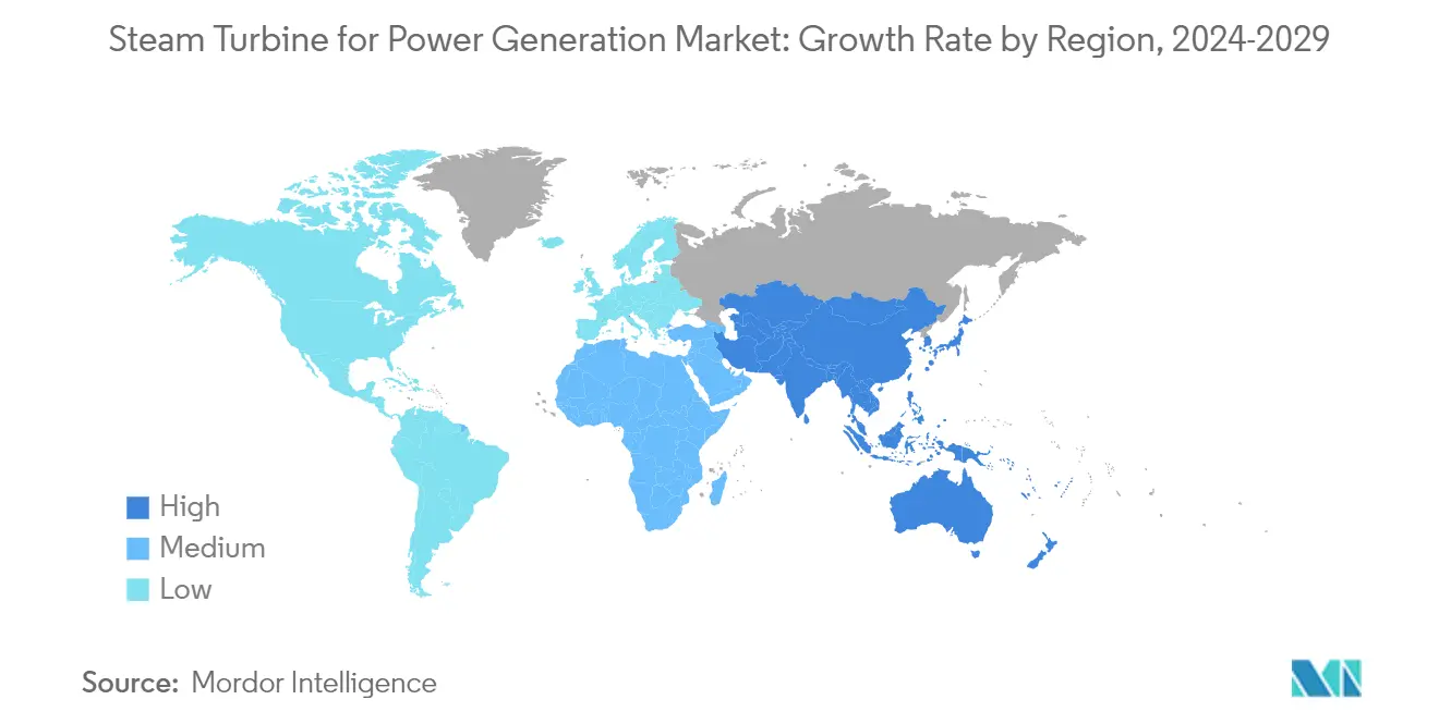 Steam Turbine For Power Generation Market: Steam Turbine for Power Generation Market: Growth Rate by Region, 2024-2029
