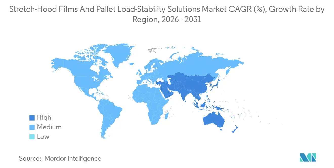 Stretch-Hood Films And Pallet Load-Stability Solutions Market CAGR (%), Growth Rate by Region
