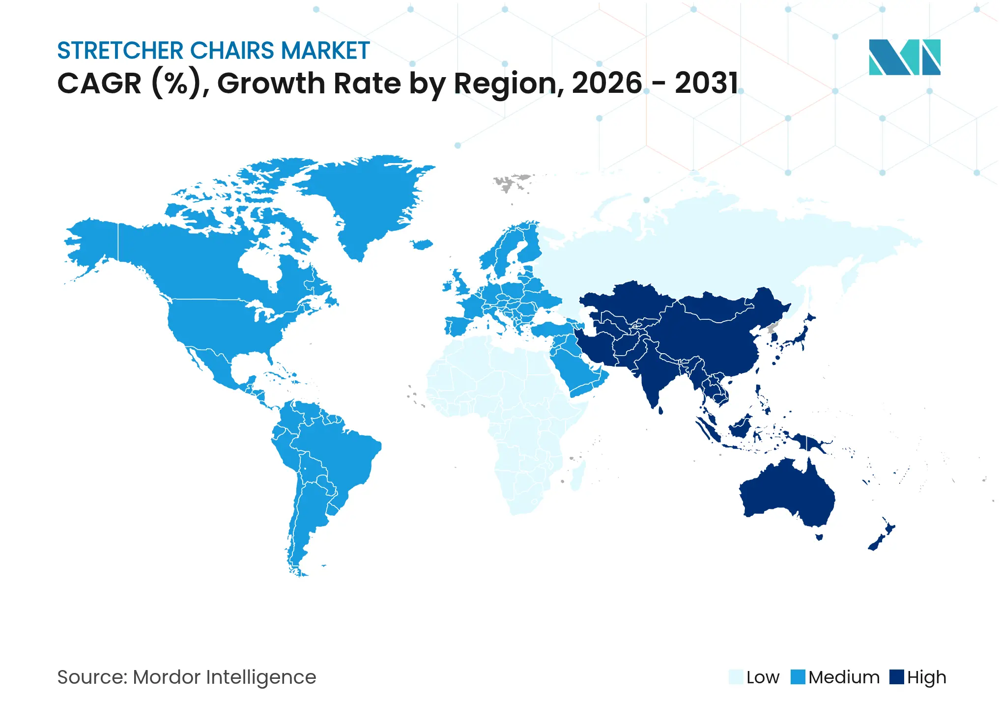 Stretcher Chairs Market CAGR (%), Growth Rate by Region