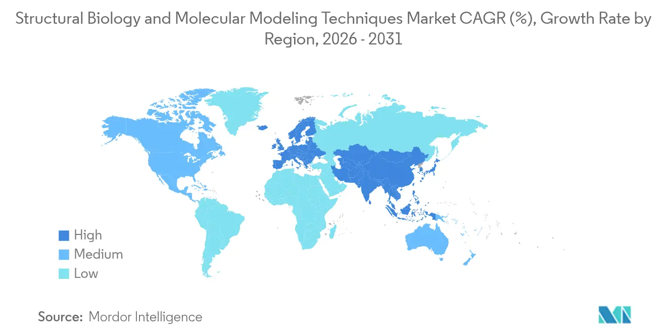 Structural Biology and Molecular Modeling Techniques Market CAGR (%), Growth Rate by Region