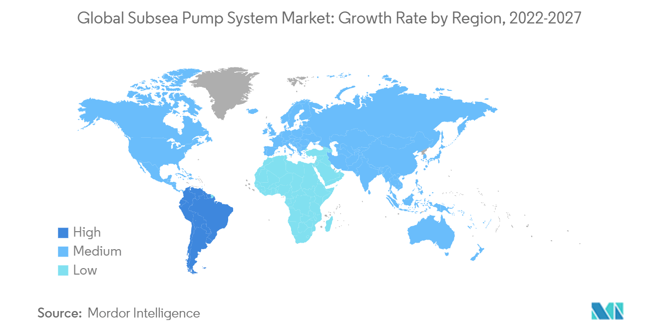 글로벌 해저 펌프 시스템 시장: 지역별 성장률(2022-2027년)