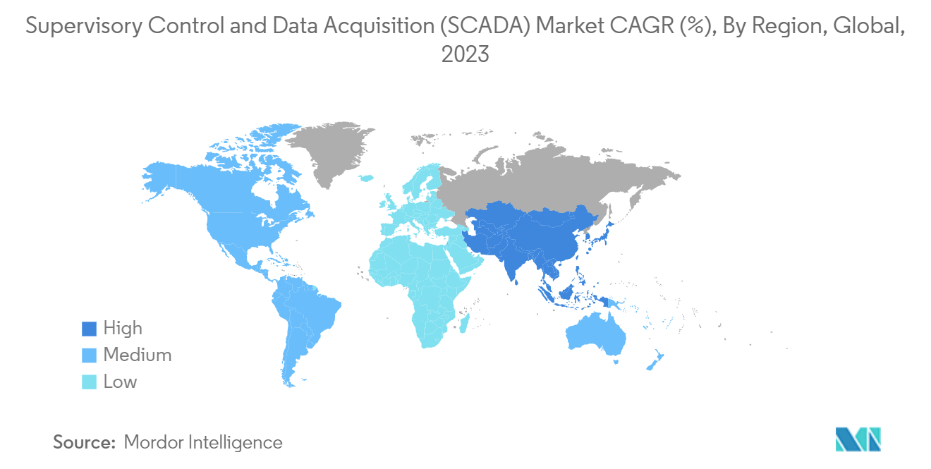 Supervisory Control And Data Acquisition (SCADA) Market: Supervisory Control and Data Acquisition (SCADA) Market CAGR (%), By Region, Global, 2023