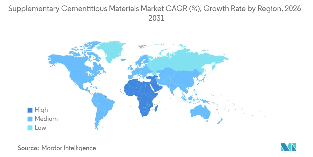 Supplementary Cementitious Materials Market CAGR (%), Growth Rate by Region