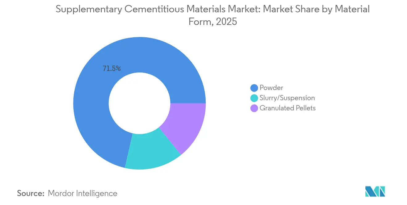 Supplementary Cementitious Materials Market: Market Share by Material Form, 2025