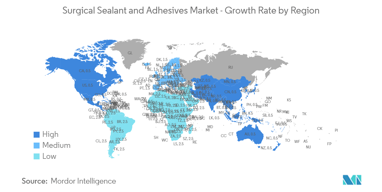 Surgical Sealant and Adhesives Market : Growth Rate by Region