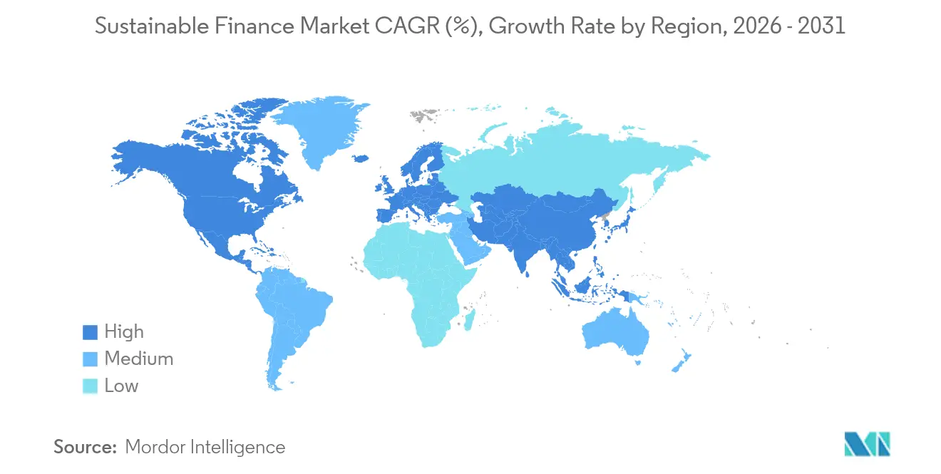 Sustainable Finance Market CAGR (%), Growth Rate by Region