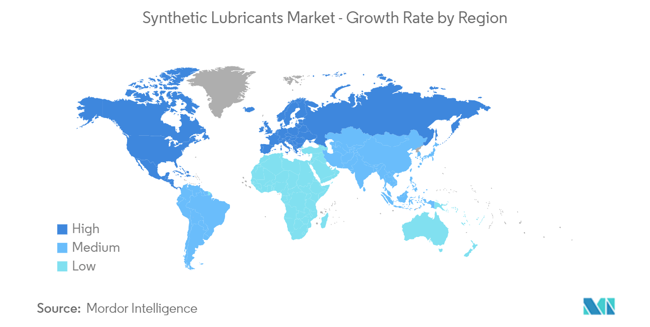 Synthetic Lubricants Market -  Synthetic Lubricants Market - Growth Rate by Region