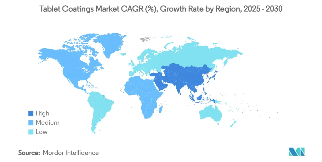 Tablet Coatings Market CAGR (%), Growth Rate by Region