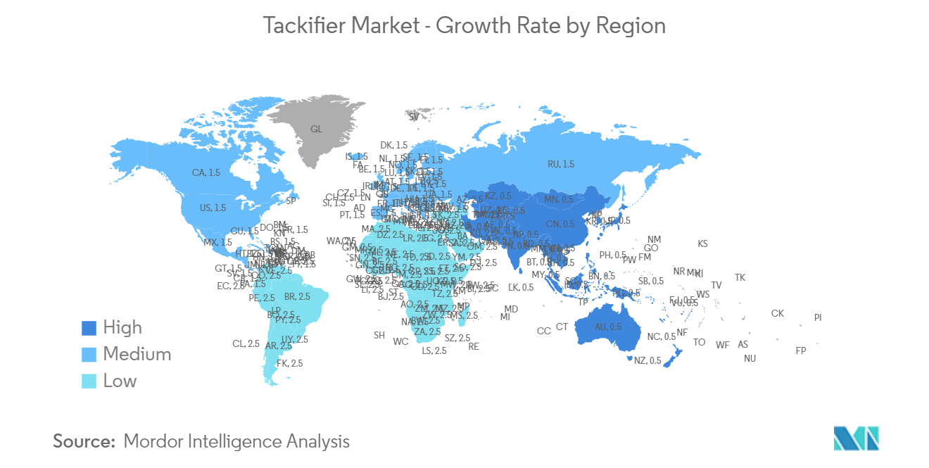 Tackifier Market - Growth Rate by Region
