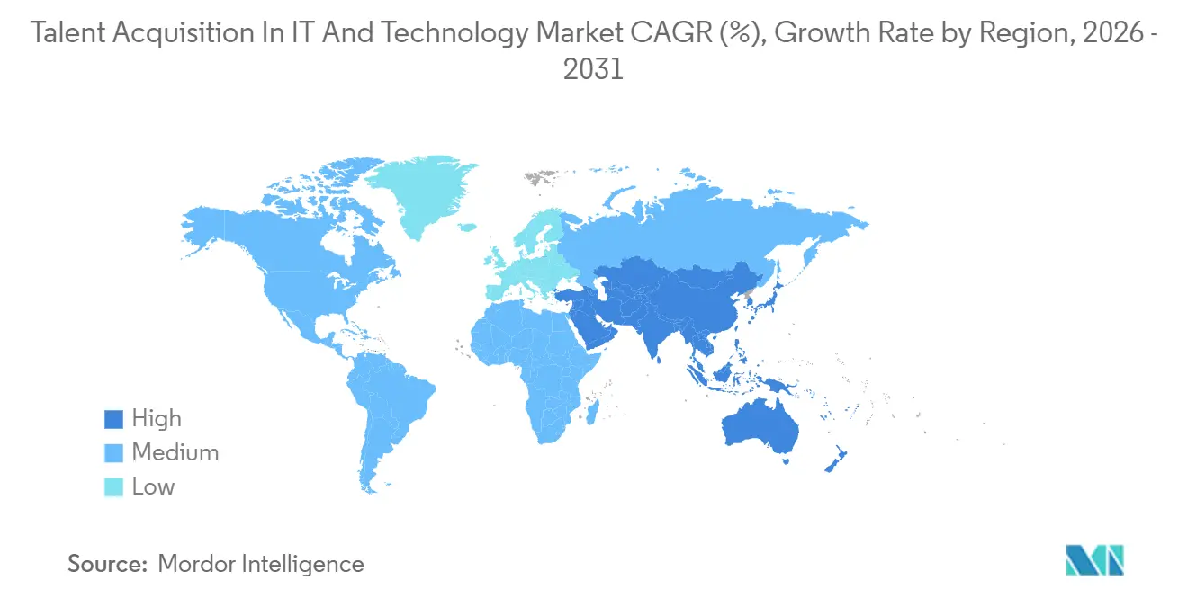 Talent Acquisition In IT And Technology Market CAGR (%), Growth Rate by Region