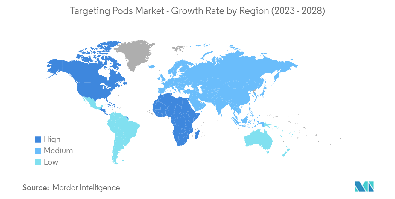 瞄准 Pod 市场 - 按地区划分的增长率（2023 年 - 2028 年）