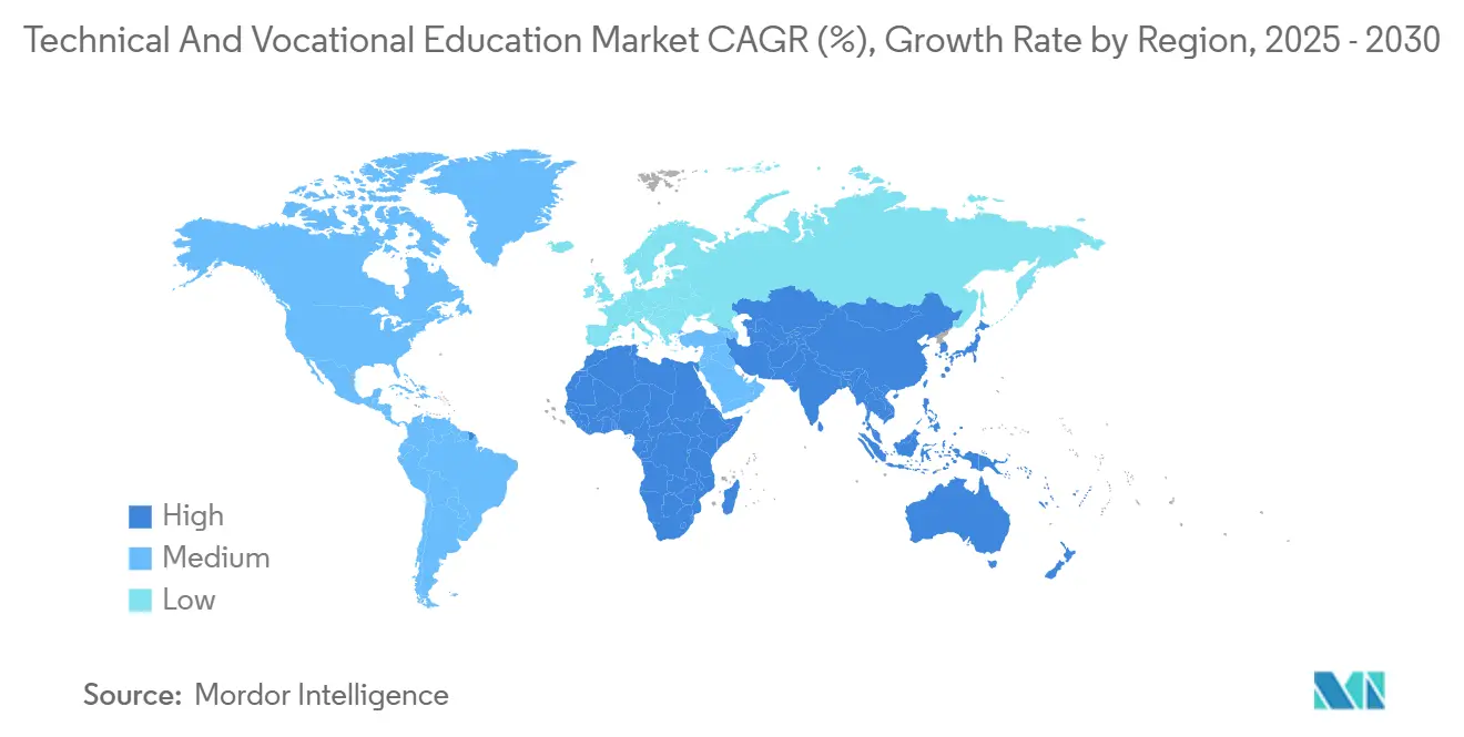 Technical And Vocational Education Market CAGR (%), Growth Rate by Region