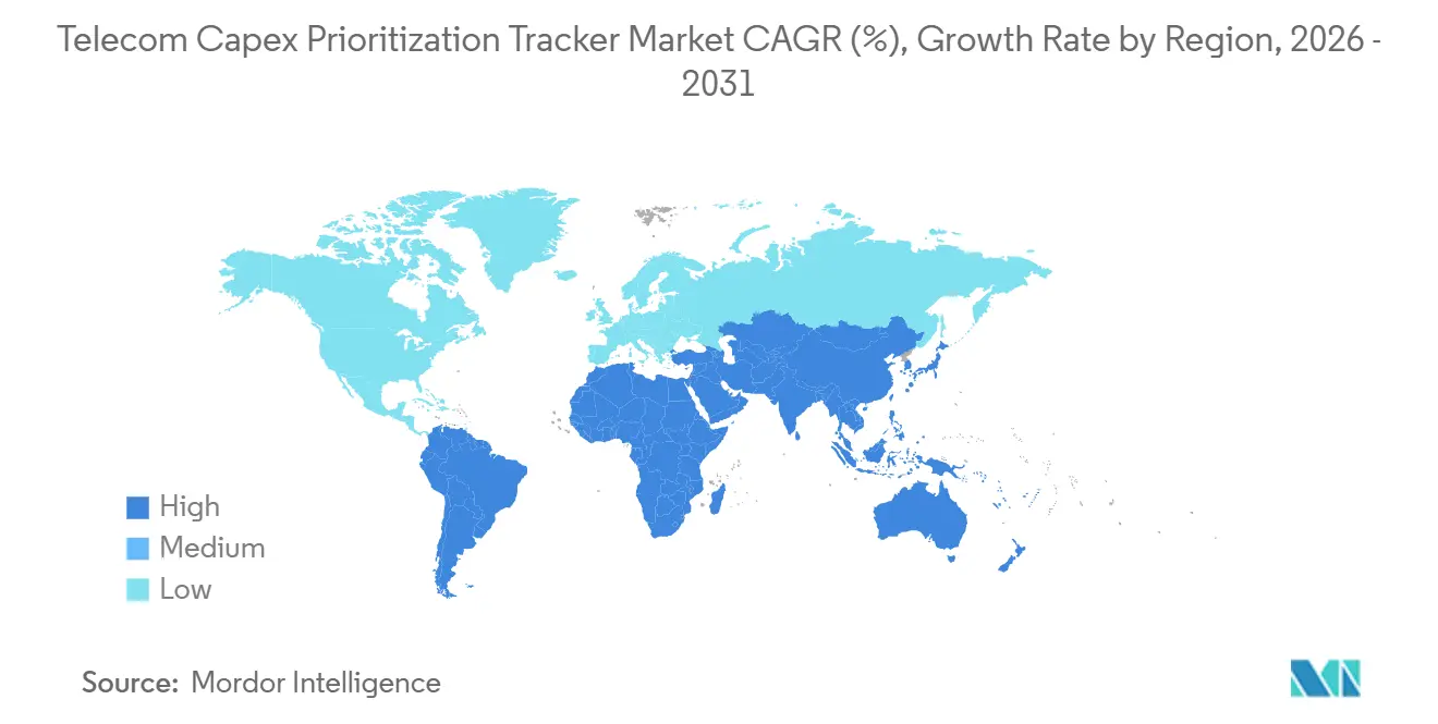 Taux de croissance du marché du Telecom Capex Prioritization Tracker par région