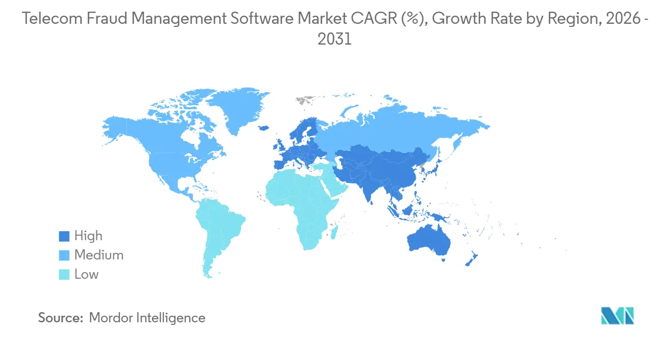 Taux de croissance du marché des logiciels de gestion de la fraude télécom par région