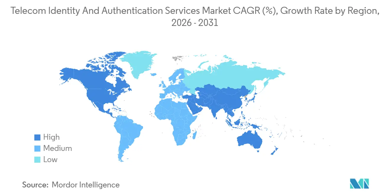Telecom Identity And Authentication Services Market CAGR (%), Growth Rate by Region