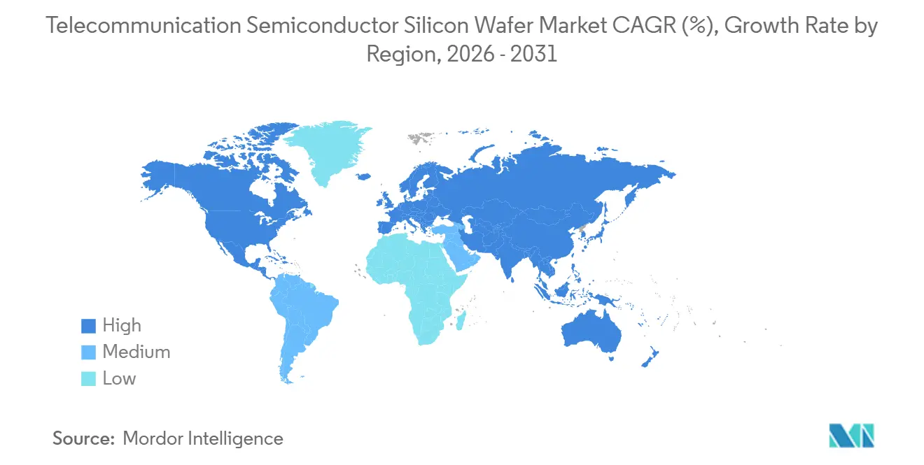Telecommunication Semiconductor Silicon Wafer Market CAGR (%), Growth Rate by Region