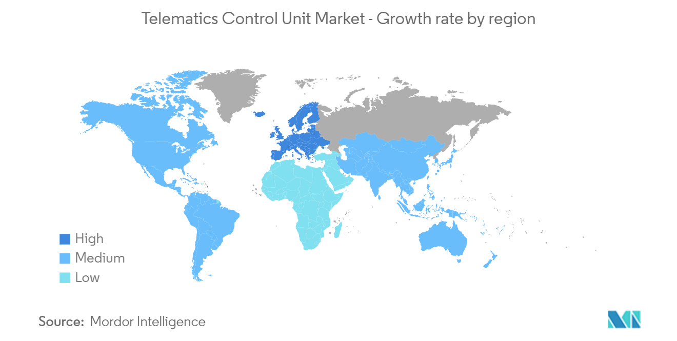 テレマティクス制御ユニット市場 - 地域別成長率 