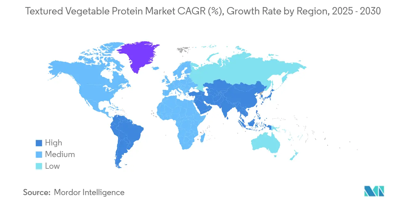 Textured Vegetable Protein Market CAGR (%), Growth Rate by Region