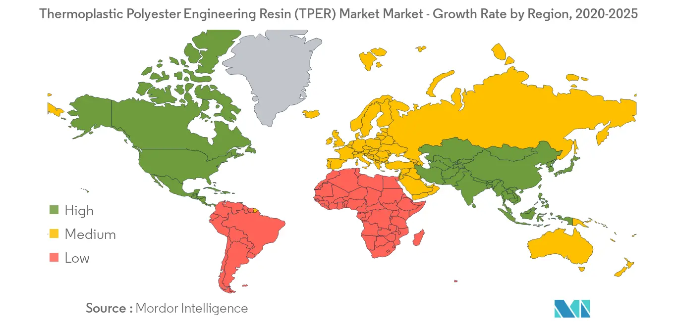 Рынок термопластичных полиэфирных смол (TPER) Региональные тенденции рынка