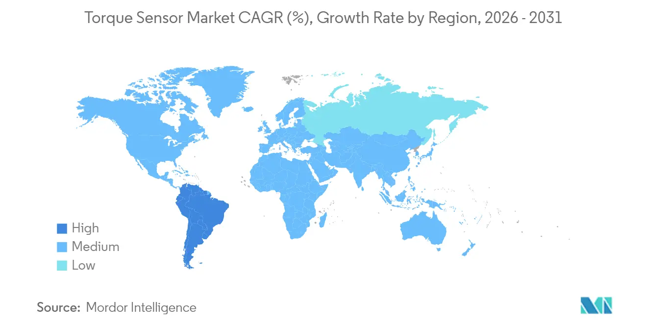 Torque Sensor Market CAGR (%), Growth Rate by Region