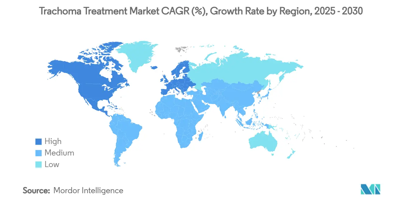 트라코마 치료 바카라사이트 순위 CAGR(%), 지역별 성장률