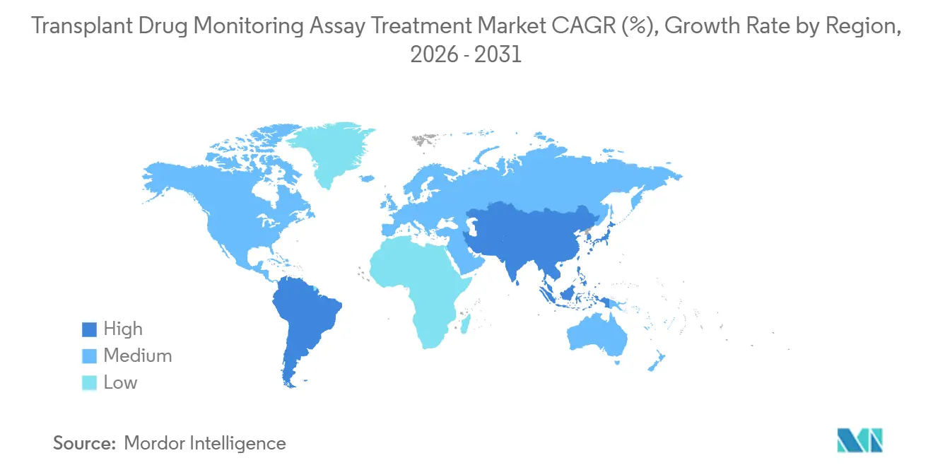 Transplant Drug Monitoring Assay Treatment Market CAGR (%), Growth Rate by Region