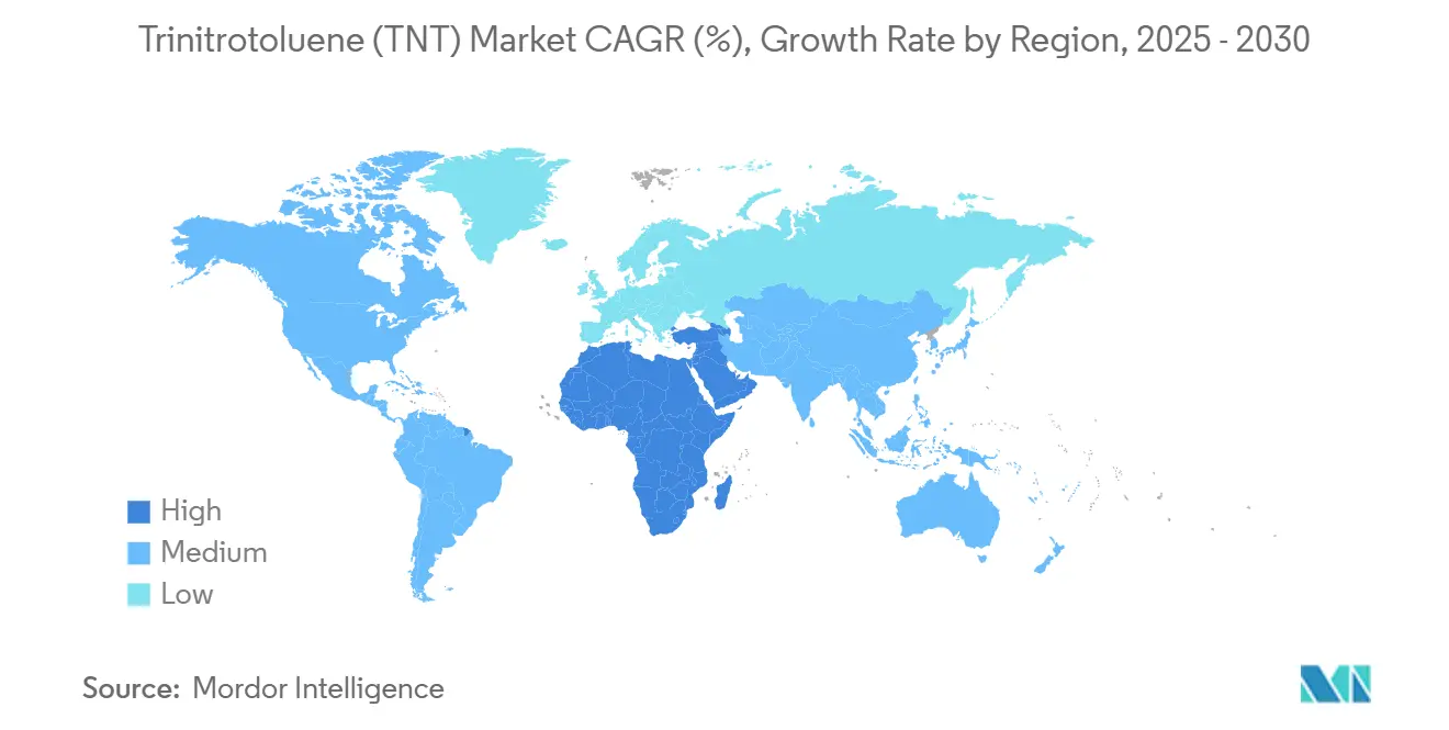 Trinitrotoluene (TNT) Market CAGR (%), Growth Rate by Region
