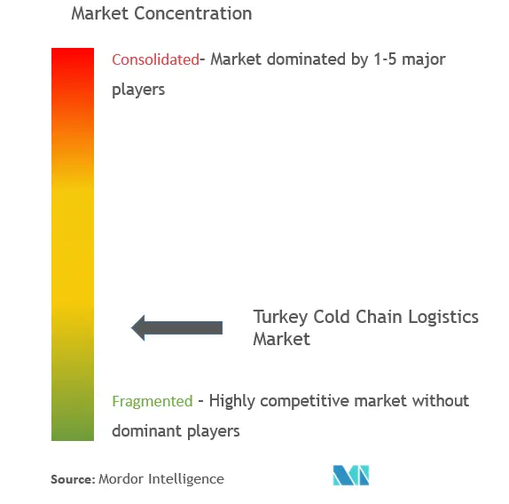 Concentration du marché de la logistique de la chaîne du froid en Turquie