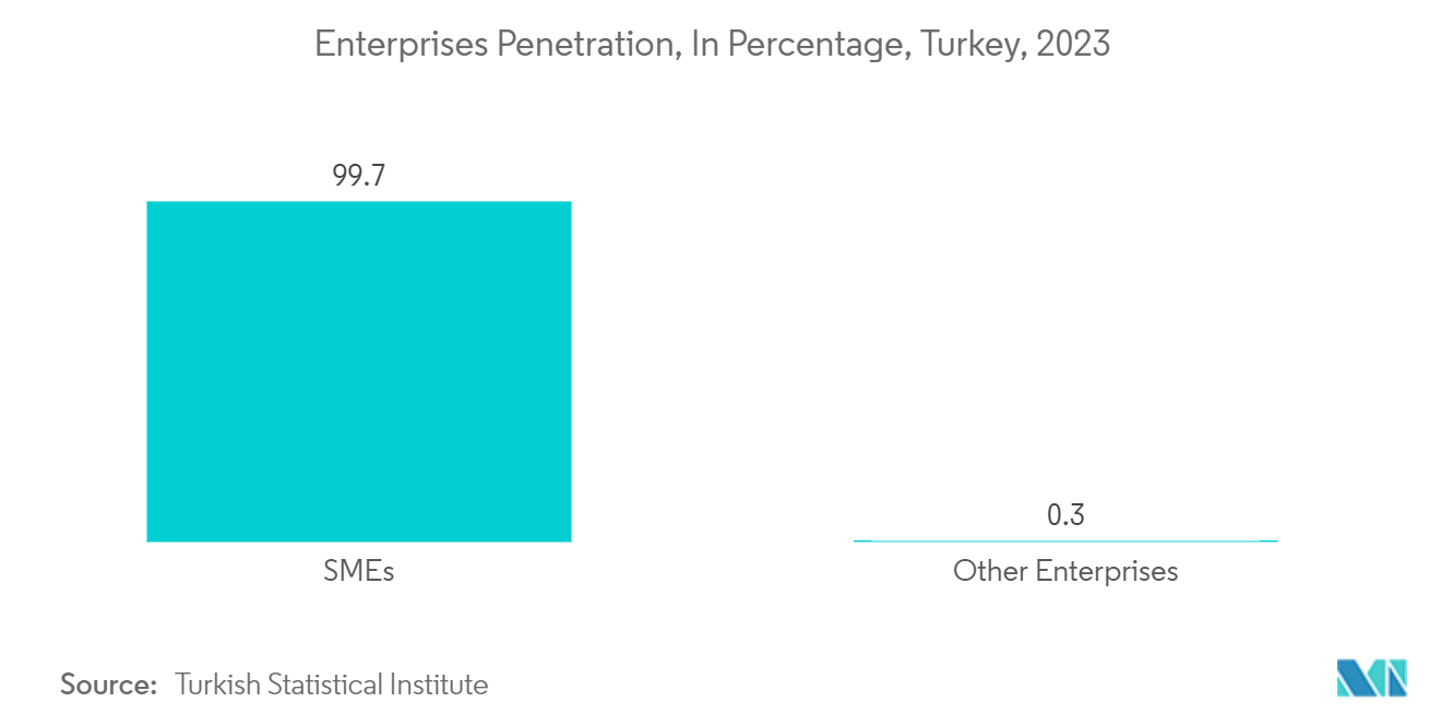 Turkey Cybersecurity Market:  Enterprises Penetration, In Percentage, Turkey, 2023