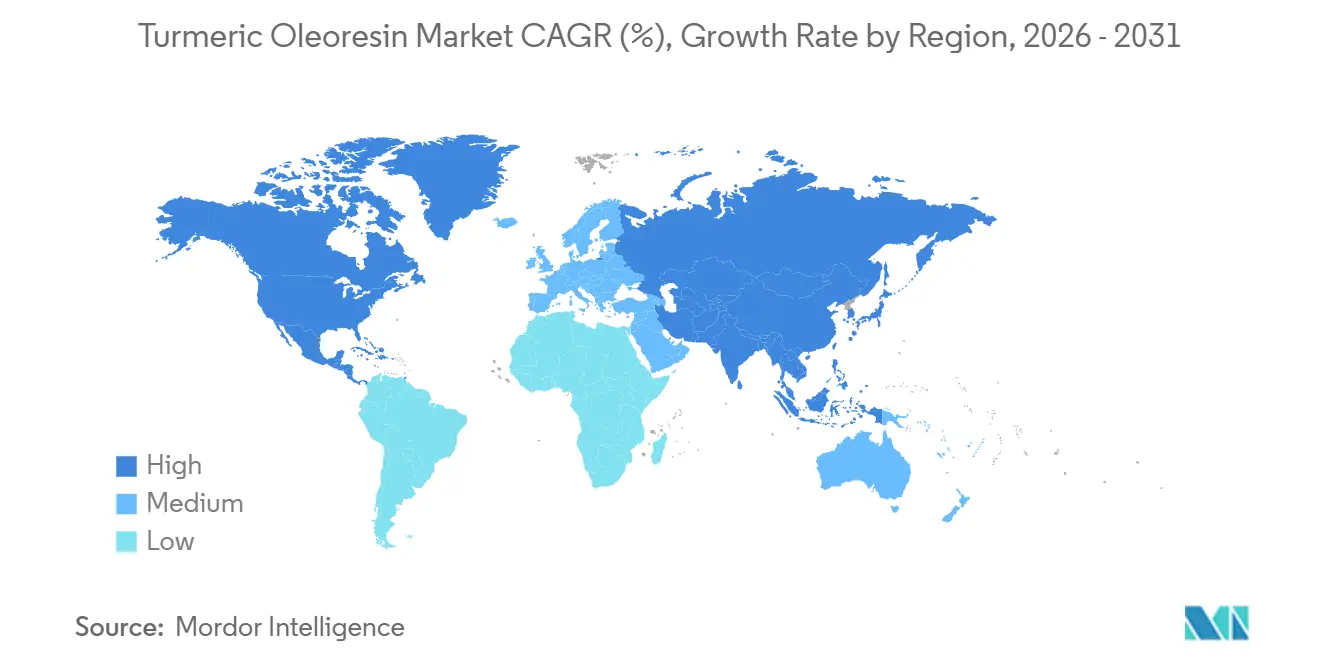 Turmeric Oleoresin Market CAGR (%), Growth Rate by Region