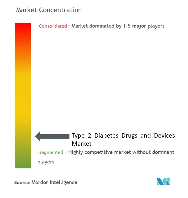 Typ-2-Diabetes-Medikamente und -GeräteMarktkonzentration