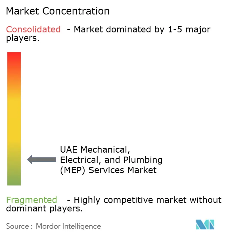 UAE Mechanical, Electrical, and Plumbing (MEP) Services Market Concentration