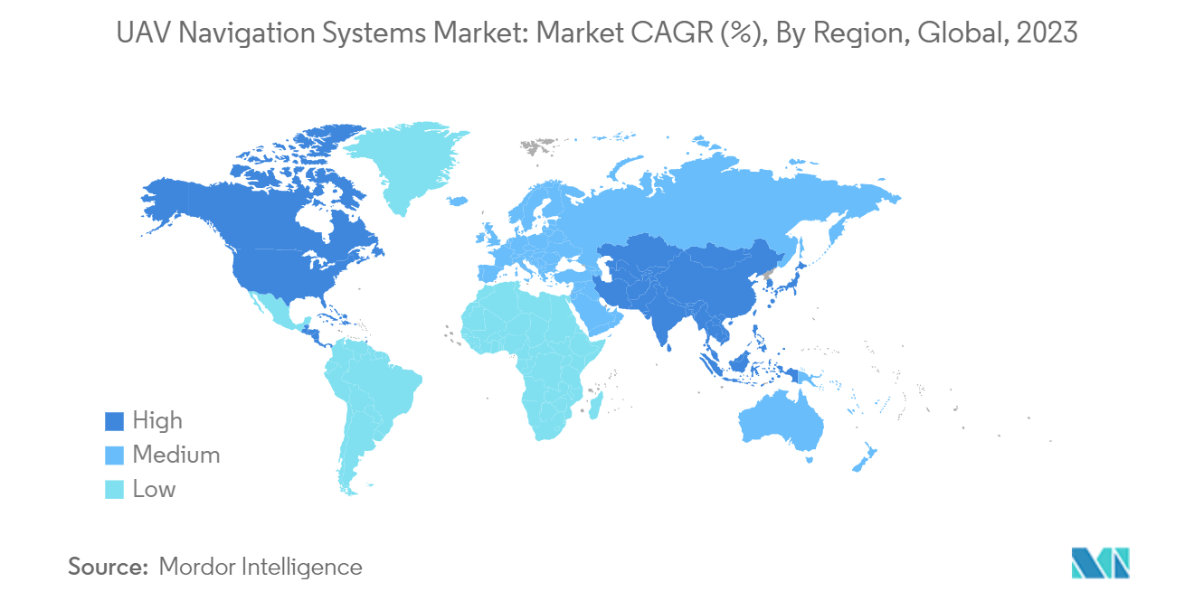 Markt für UAV-Navigationssysteme Wachstumsrate nach Regionen (2023 – 2028)