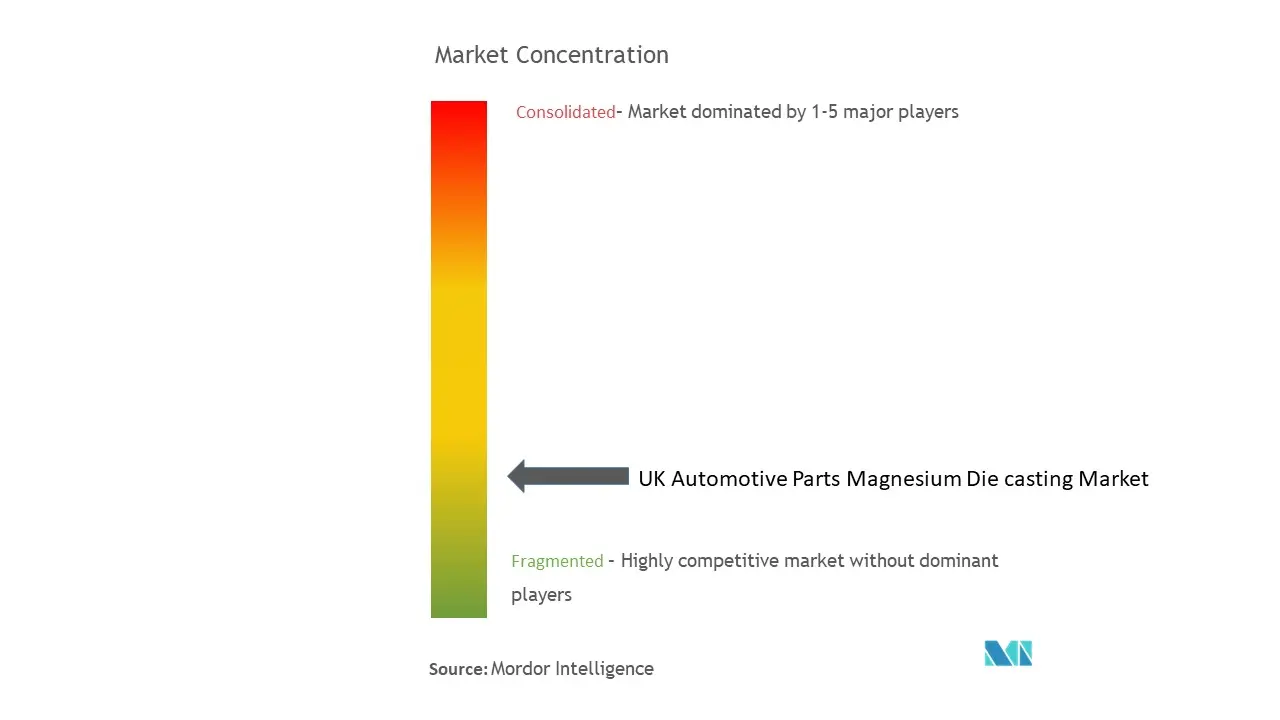 Concentración del mercado de fundición a presión de magnesio de piezas de automoción del Reino Unido