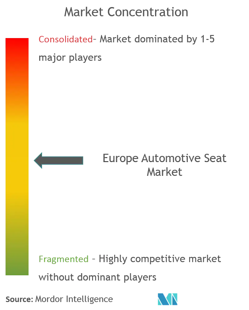 Asiento automotriz en EuropaConcentración del Mercado