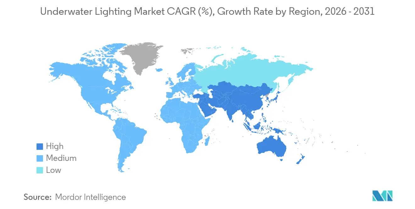 Underwater Lighting Market CAGR (%), Growth Rate by Region